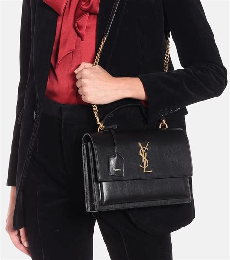 ysl medium sunset bag in asphalt gray leather|YSL sunset medium chain bag.